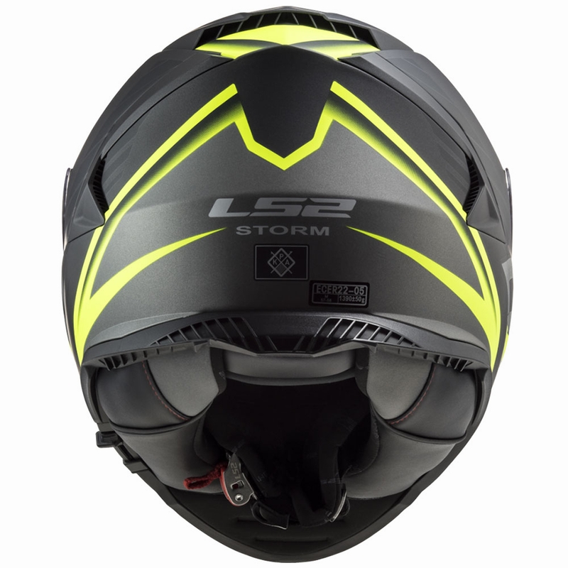 LS2 FF800 Storm II Nerve must-fluo kollane integreeritud mootorratta kiiver