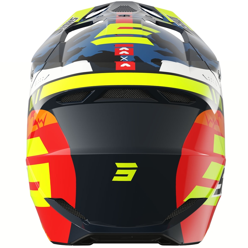 Motokross kiiver Shot Furious Flash läikiv sinine-fluo kollane