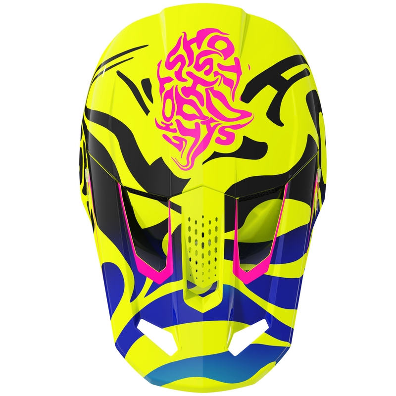 Laste motokrossi kiiver Shot Speed Ghost läikiv fluo kollane
