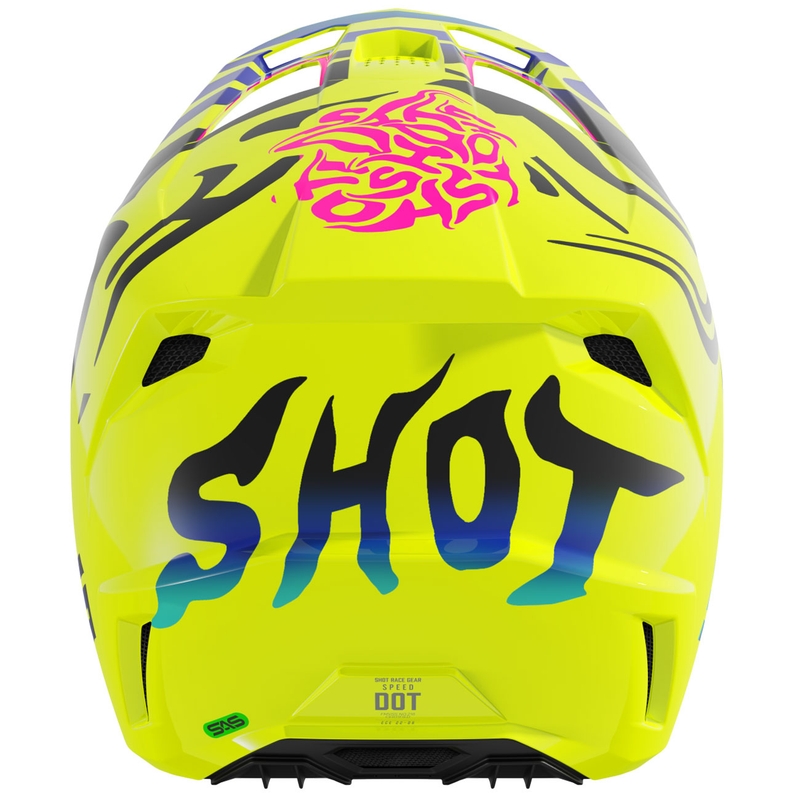 Laste motokrossi kiiver Shot Speed Ghost läikiv fluo kollane