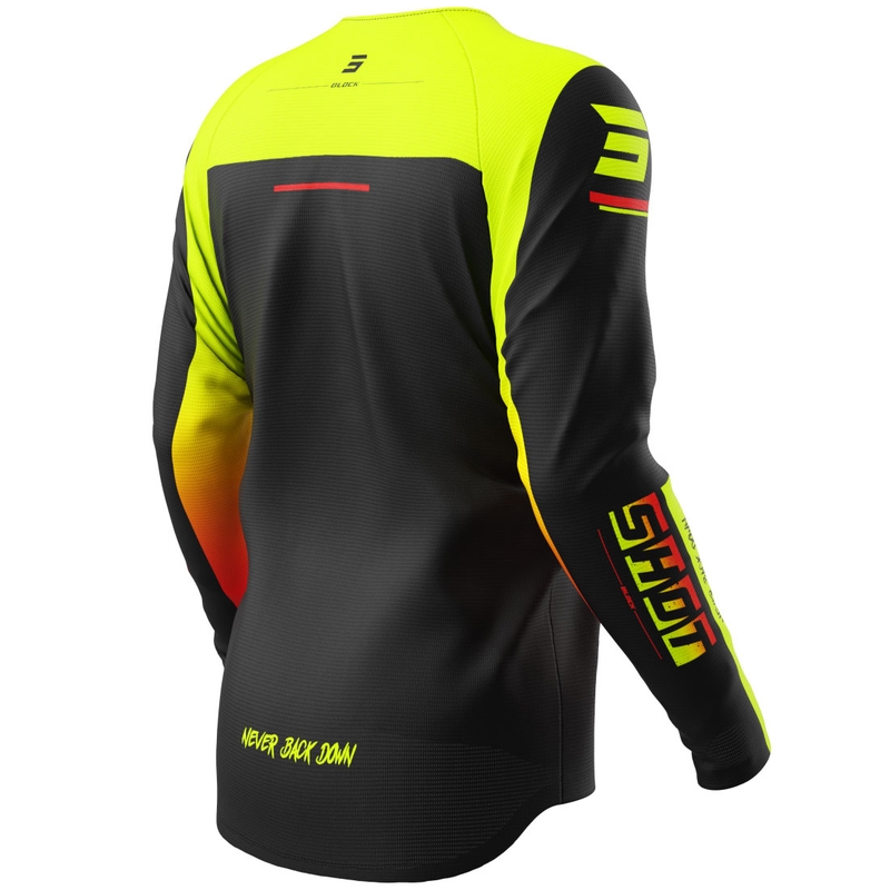 Laste motokrossitrikoo Shot Draw Block fluo kollane