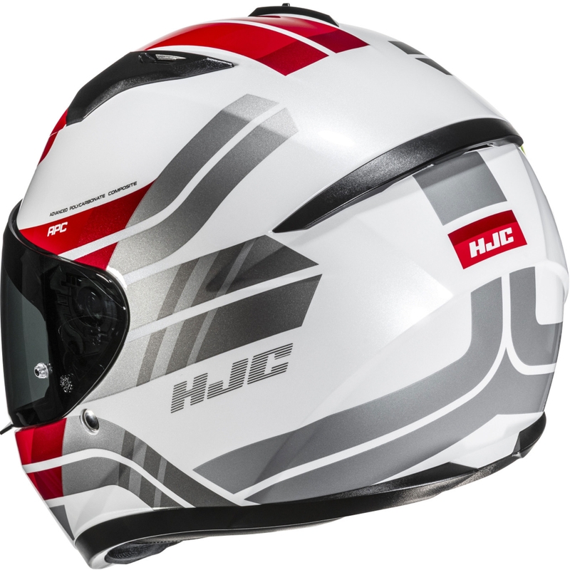 Integreeritud mootorratta kiiver HJC C10 Hiper MC1 valge-hall-punane