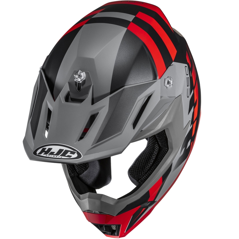 Motokrossikiiver HJC C50 Mirage MC3H must-hall-punane
