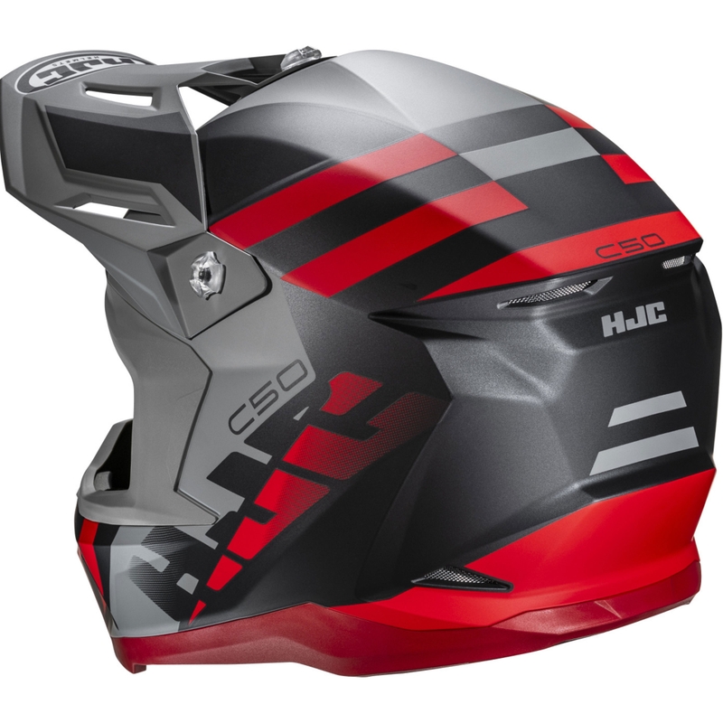 Motokrossikiiver HJC C50 Mirage MC3H must-hall-punane
