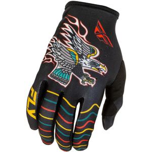 Motokross-kindad FLY Racing - USA Lite Americana must-punane-kuldne