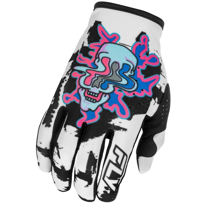 Motokross-kindad FLY Racing - USA Lite Warp valge-sinine-roosa