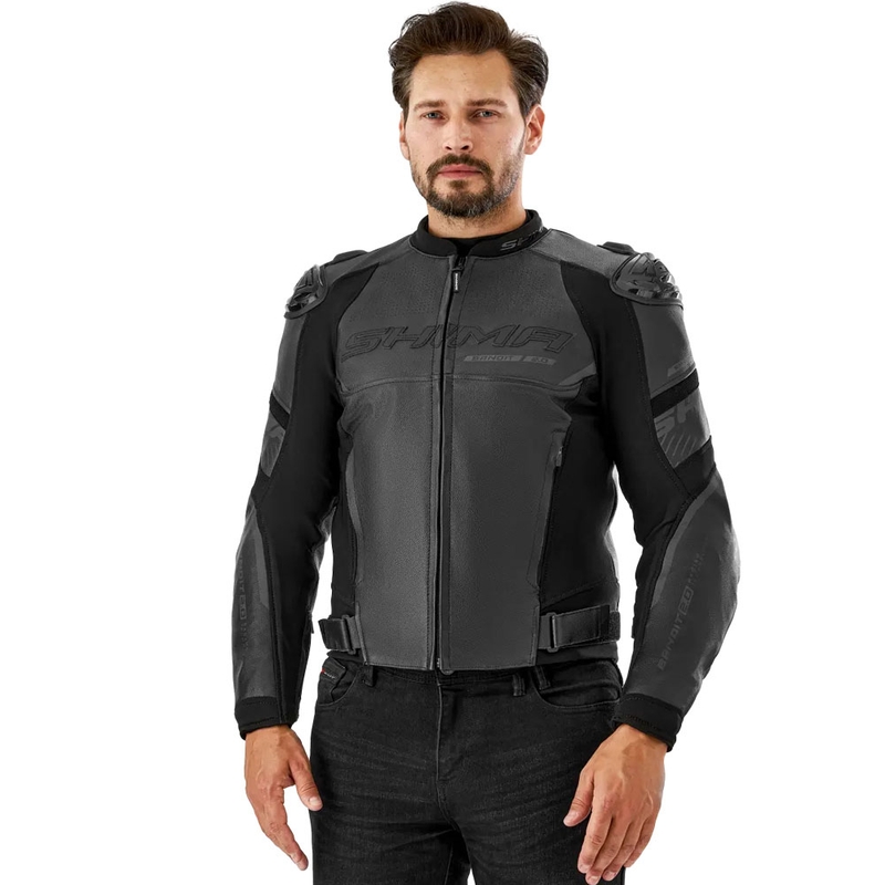 Shima Bandit 2.0 mustast nahast mootorratta jakk