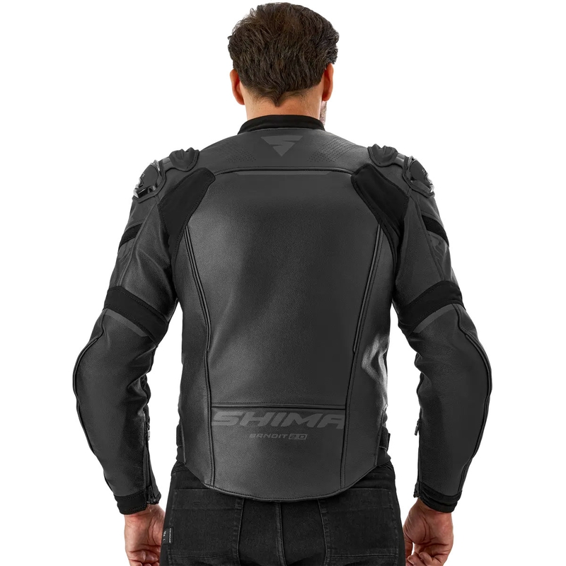 Shima Bandit 2.0 mustast nahast mootorratta jakk