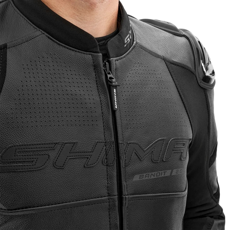 Shima Bandit 2.0 mustast nahast mootorratta jakk