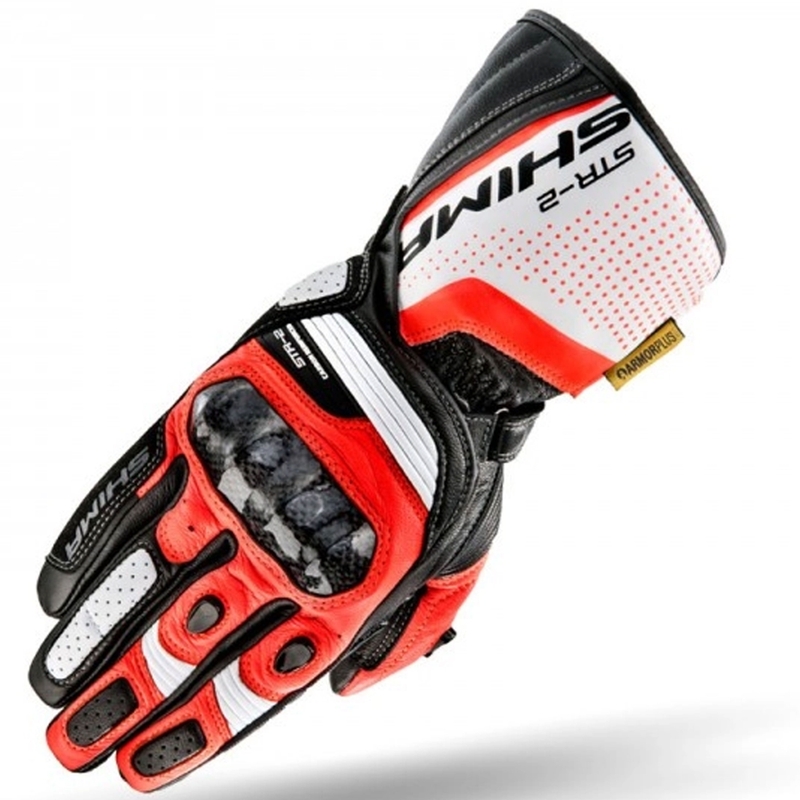 Kindad Shima STR-2 must-valge-fluo punane