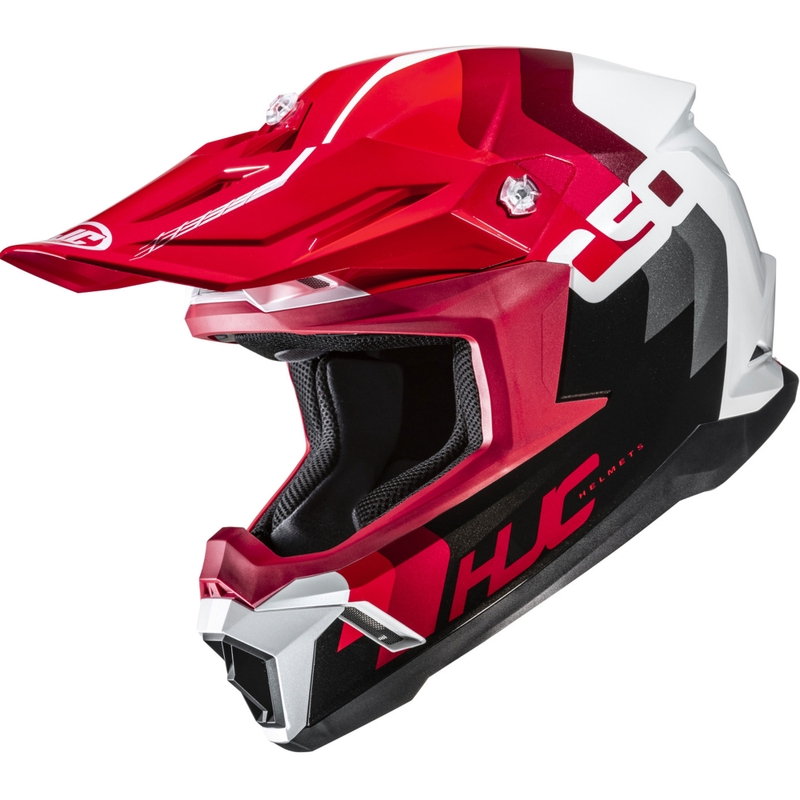 Motokrossikiiver HJC C50 Primal MC1 must-punane-valge