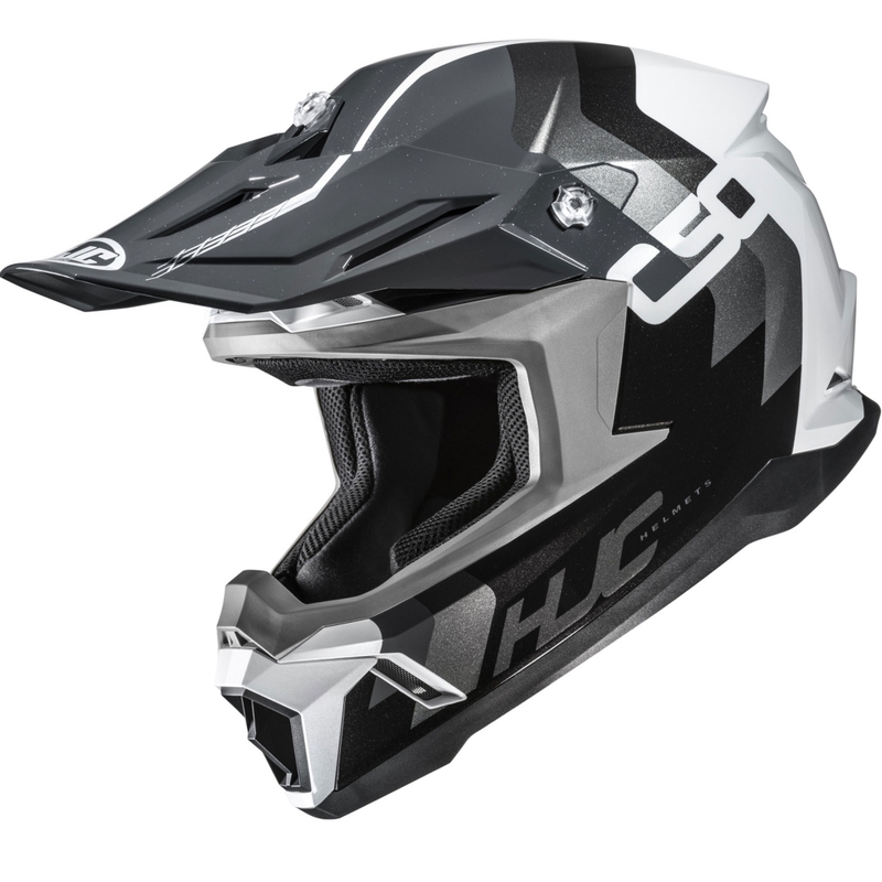 Motokrossikiiver HJC C50 Primal MC5 must-hall-valge