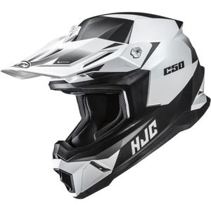 Motokrossikiiver HJC C50 Slide MC10SF must-valge