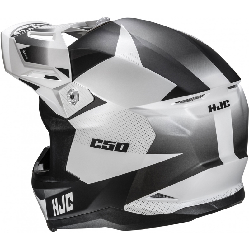 Motokrossikiiver HJC C50 Slide MC10SF must-valge