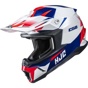 Motokrossikiiver HJC C50 Slide MC21 valge-sinine-punane kiiver