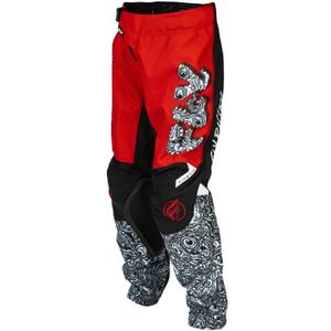 Laste motokrossi püksid FLY Racing - USA Kinetic Mutant punane, valge ja must