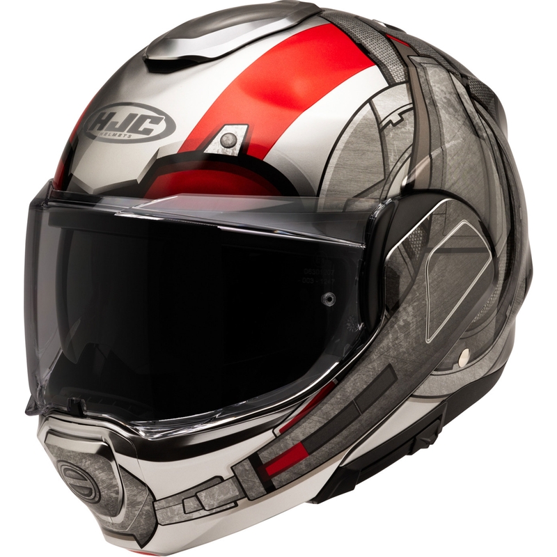 HJC F100 Ant-Man Marvel MC1 hall-punane mootorratta kiiver.