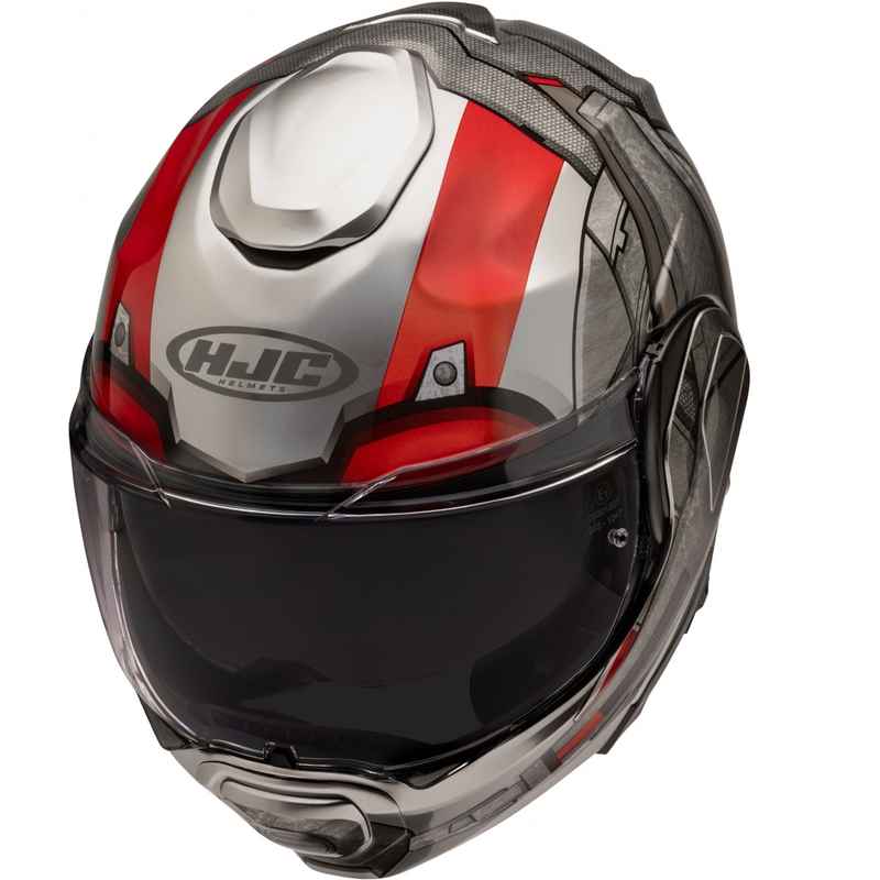 HJC F100 Ant-Man Marvel MC1 hall-punane mootorratta kiiver.