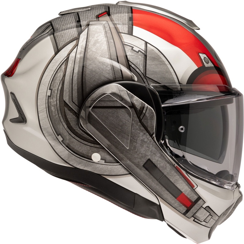 HJC F100 Ant-Man Marvel MC1 hall-punane mootorratta kiiver.