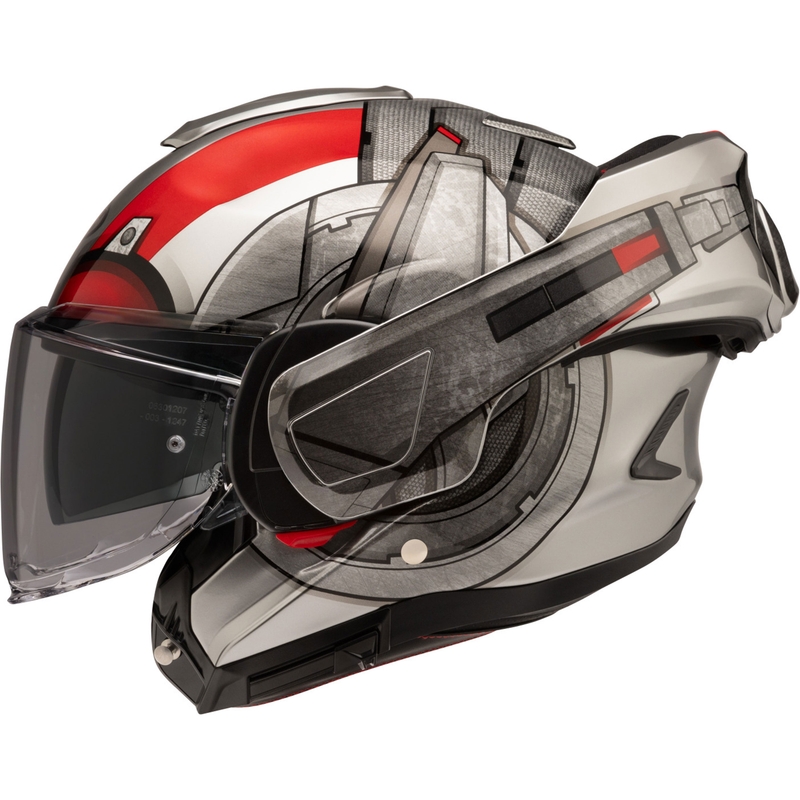 HJC F100 Ant-Man Marvel MC1 hall-punane mootorratta kiiver.