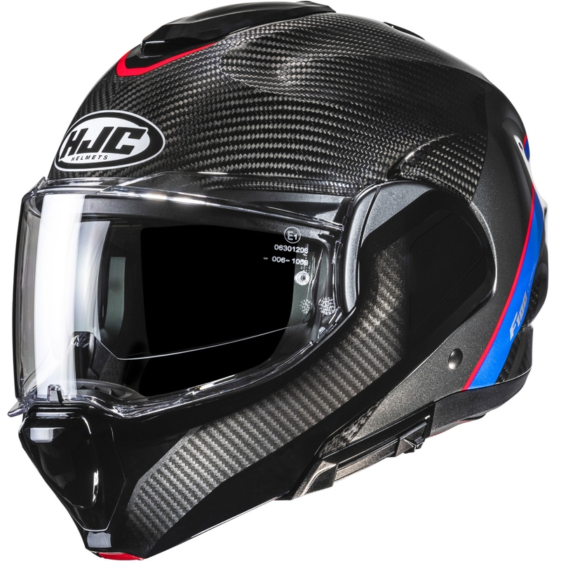 HJC F100 Carbon Tent mootorratta kiiver MC21 must-sinine-punane