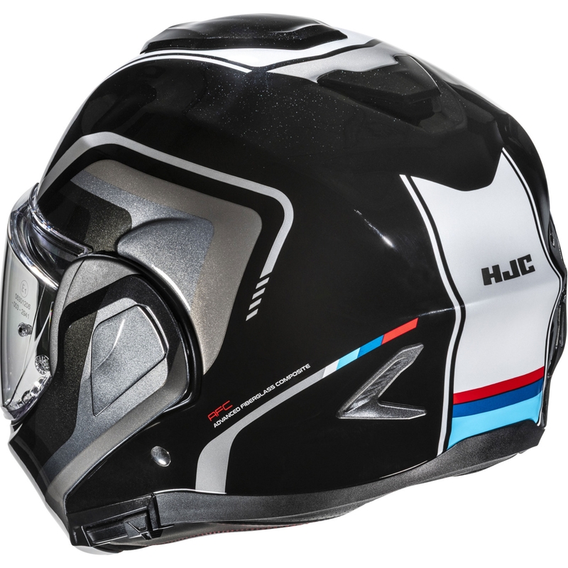 HJC F100 Reff MC21 must-hõbedane-valge mootorratta kiiver