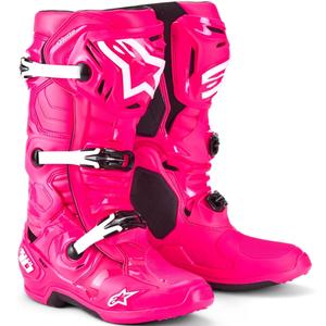 Alpinestars Tech 10 roosa-must-valge mootorratta saapad