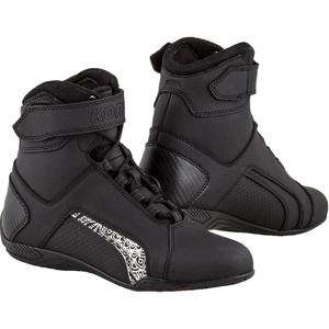 Naiste Kore Velcro 2.0 must-valged mootorratta saapad