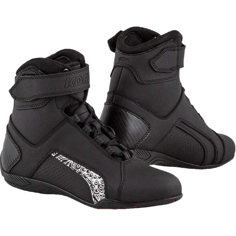 Naiste Kore Velcro 2.0 must-valged mootorratta saapad
