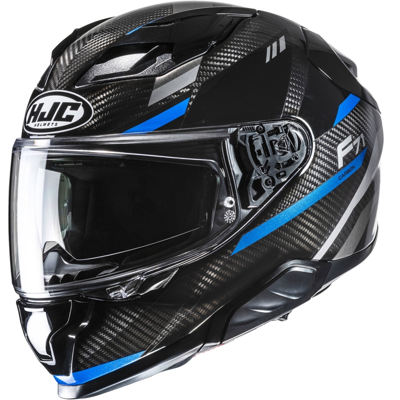 Integreeritud mootorratta kiiver HJC F71 CARBON Esira MC2 must-sinine