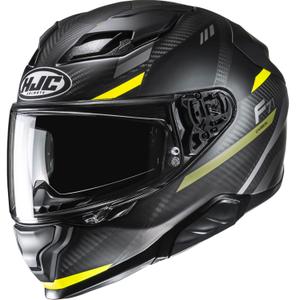 Integreeritud mootorratta kiiver HJC F71 CARBON Esira MC3HSF must-fluo kollane