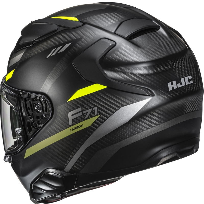 Integreeritud mootorratta kiiver HJC F71 CARBON Esira MC3HSF must-fluo kollane