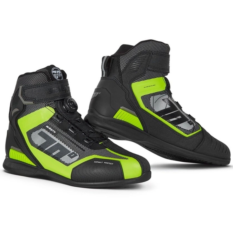 Mootorrattasaapad SEVENTY DEGREES SD-BR3 Veloce PRO must-fluo kollane