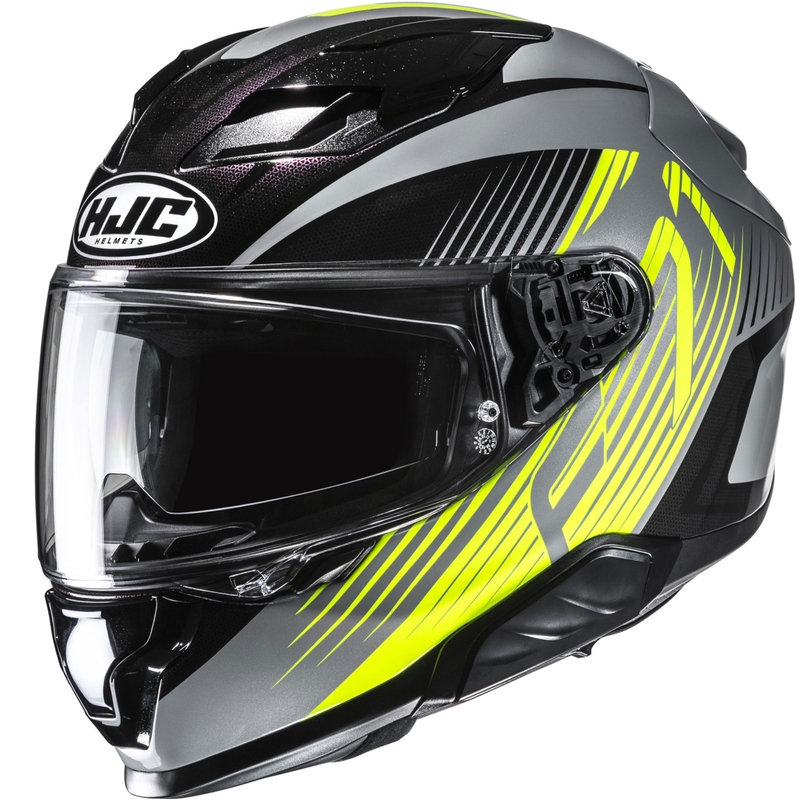 HJC F71 Catos MC3H must-hall-fluo kollane integreeritud mootorratta kiiver