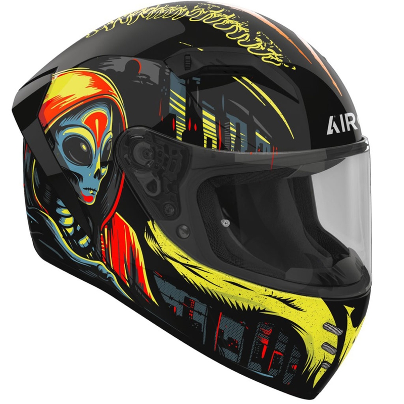 Integreeritud mootorratta kiiver Airoh CONNOR Double Face läikiv must-kollane