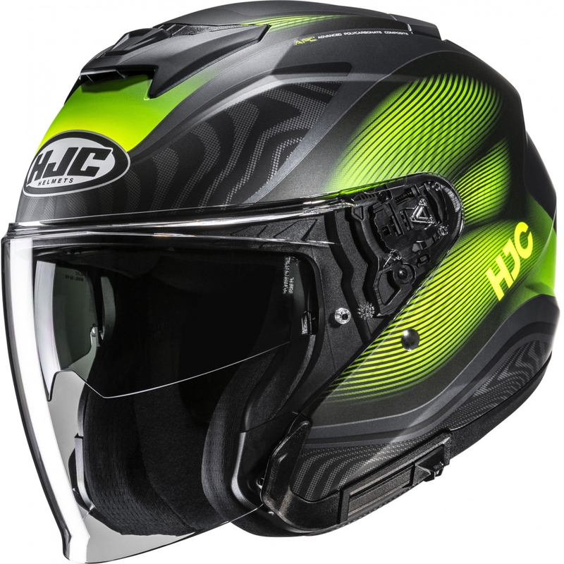 Avatud mootorratta kiiver HJC i31 Depe MC3HSF must-fluo kollane