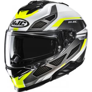HJC i71 Zest MC3H must-valge-fluo kollane integreeritud mootorratta kiiver