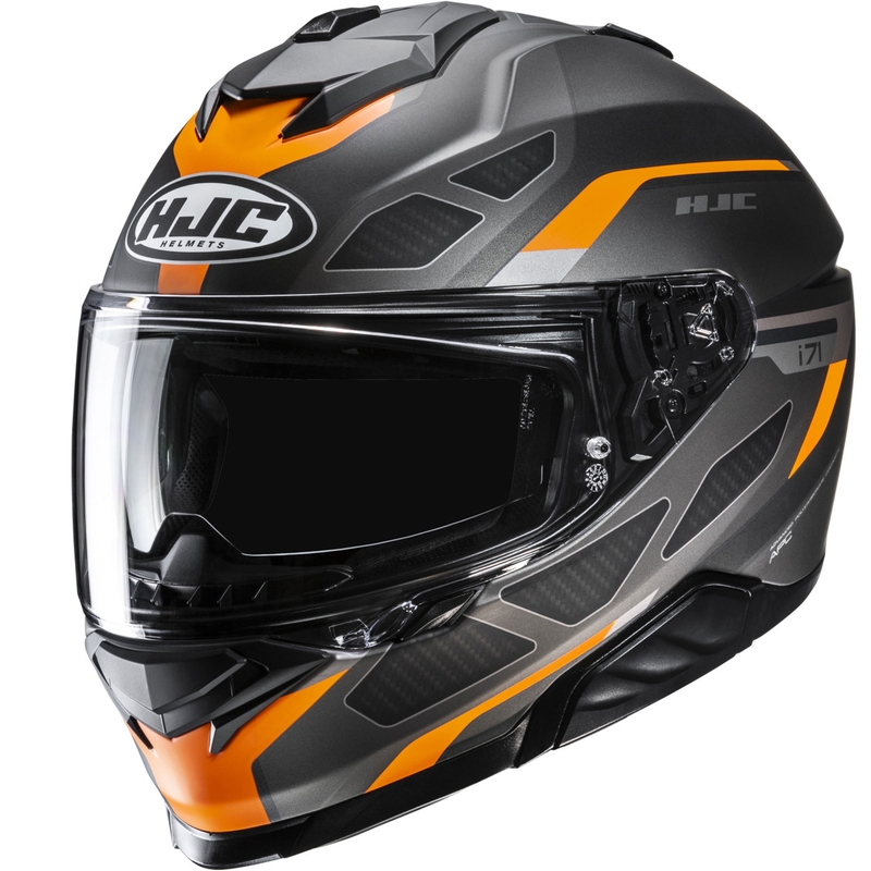 Integreeritud mootorratta kiiver HJC i71 Zest MC7SF hall-must-oranž