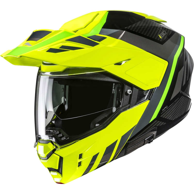 HJC i80 Imes MC3H must-fluo-kollane-floo-roheline mootorratta flip-up kiiver