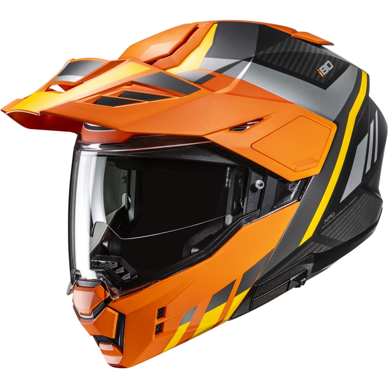 HJC i80 Imes MC3H flip-up mootorratta kiiver must-halli-oranž