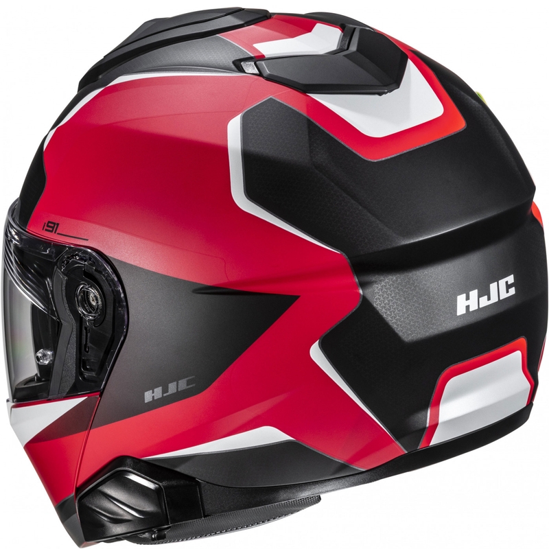 HJC i91 Felio MC1SF flip-up mootorratta kiiver must-punane-valge