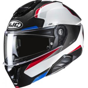 HJC i91 Felio MC21 must-valge-punane-sinine mootorratta kiiver.