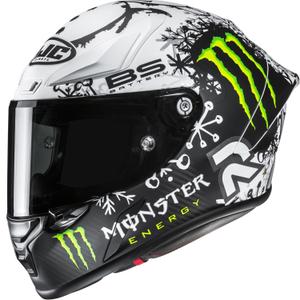 Integreeritud mootorratta kiiver HJC RPHA 1 V2 CARBON Snow Diablo MC10SF must-valge