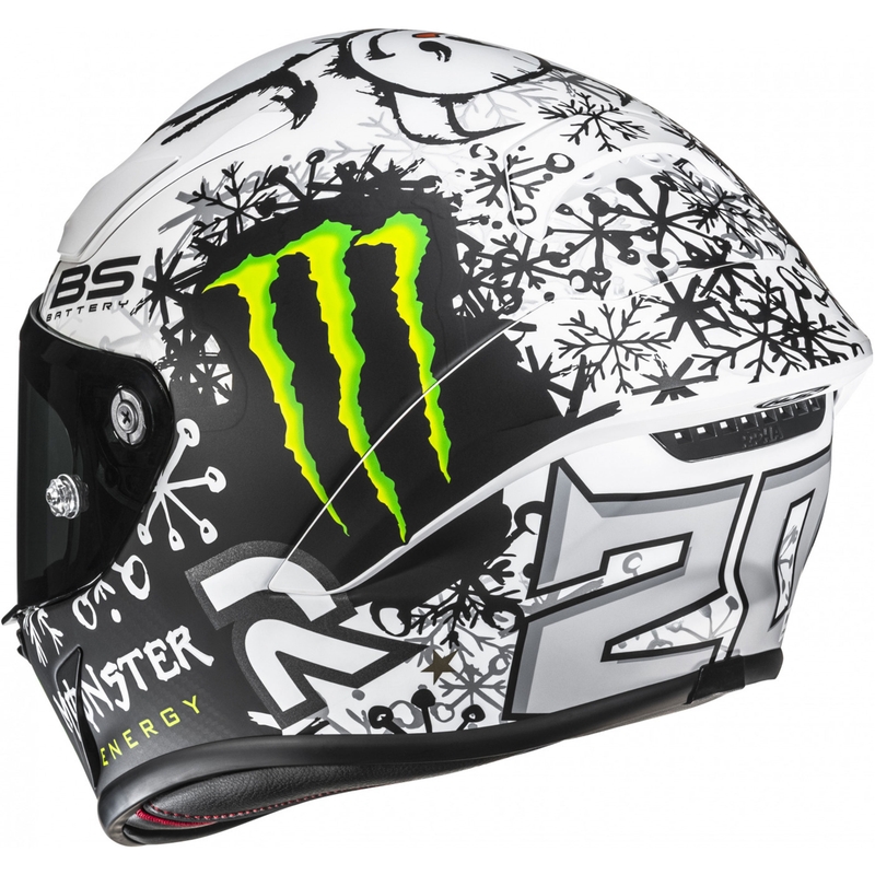 Integreeritud mootorratta kiiver HJC RPHA 1 V2 CARBON Snow Diablo MC10SF must-valge