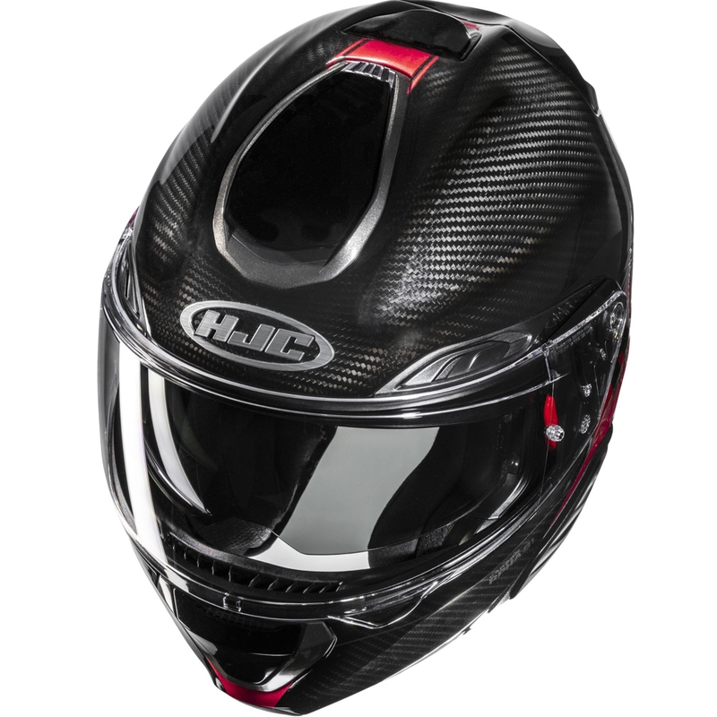 Kokkupandav mootorratta kiiver HJC RPHA 91 CARBON Elig MC1 must-punane