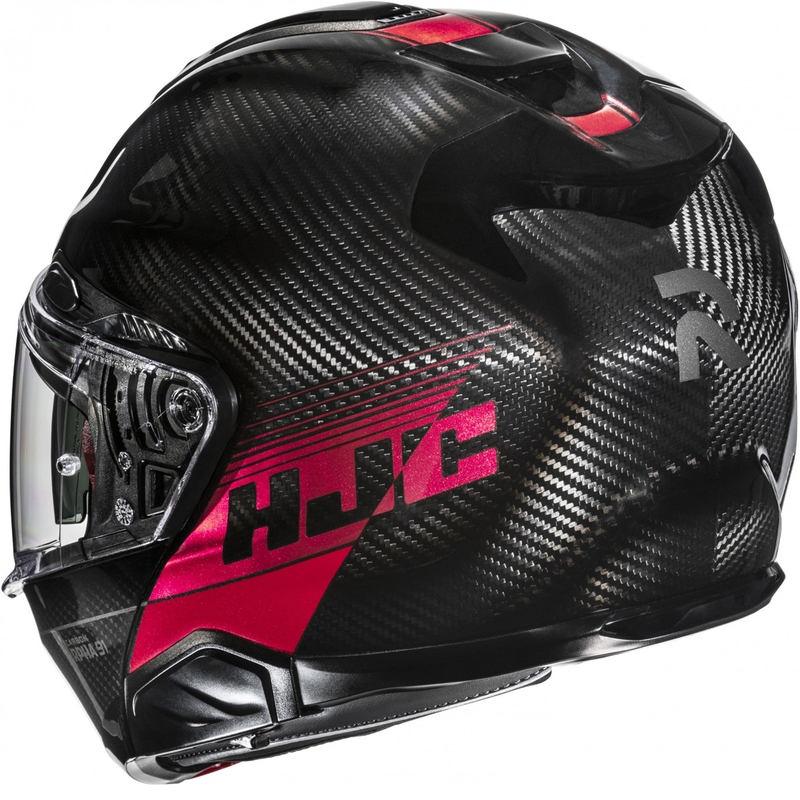 Kokkupandav mootorratta kiiver HJC RPHA 91 CARBON Elig MC1 must-punane