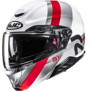 Flip-up mootorratta kiiver HJC RPHA 91 Fensh MC1 valge-hõbedane-punane