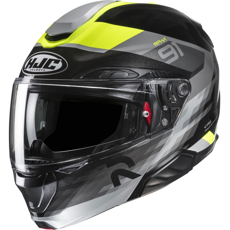 Kokkupandav mootorratta kiiver HJC RPHA 91 Madal MC3H must-hall-fluo kollane