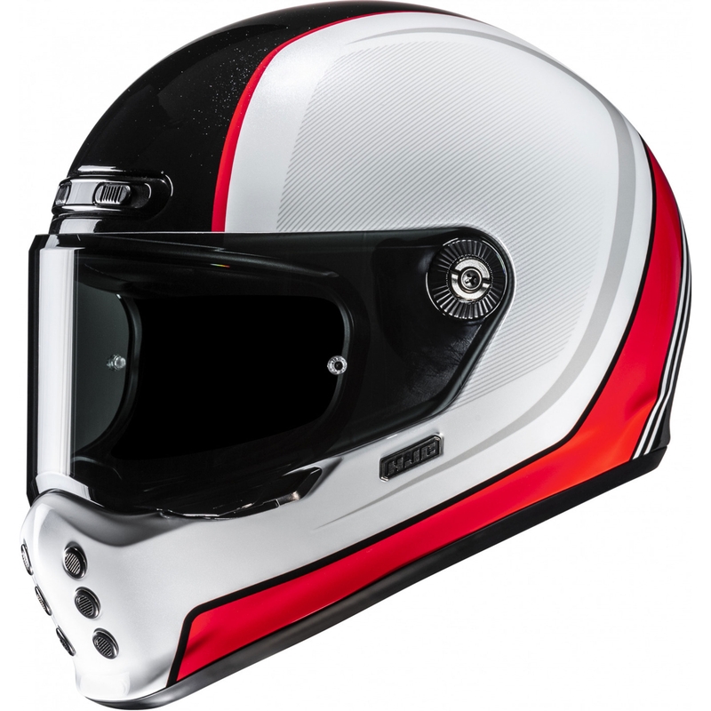 Integreeritud mootorratta kiiver HJC V10 Hodu MC1 valge-must-punane