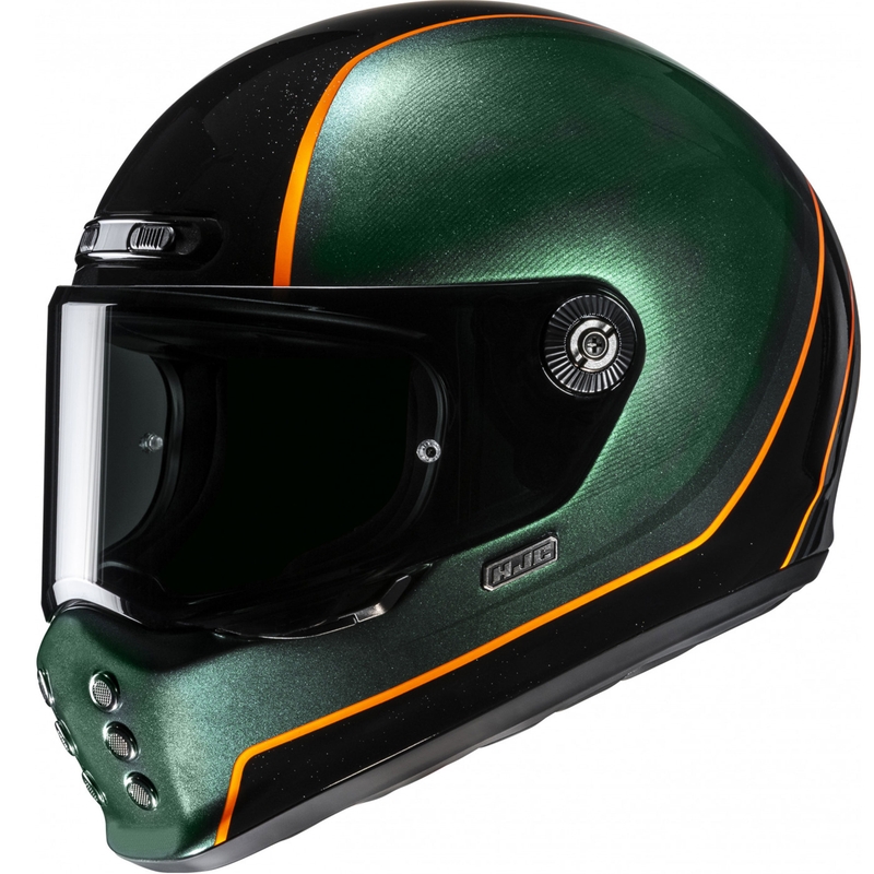 Integreeritud mootorratta kiiver HJC V10 Hodu MC47 roheline-must-oranž